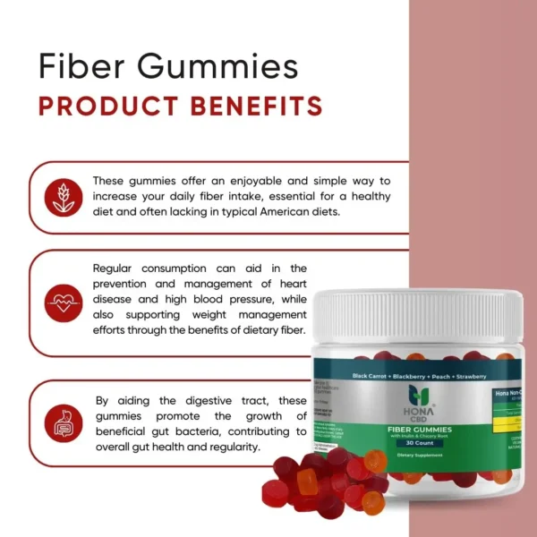 Hona Cbd Fiber Gummies With Inulin And Chicory Root 30ct Product Benefits