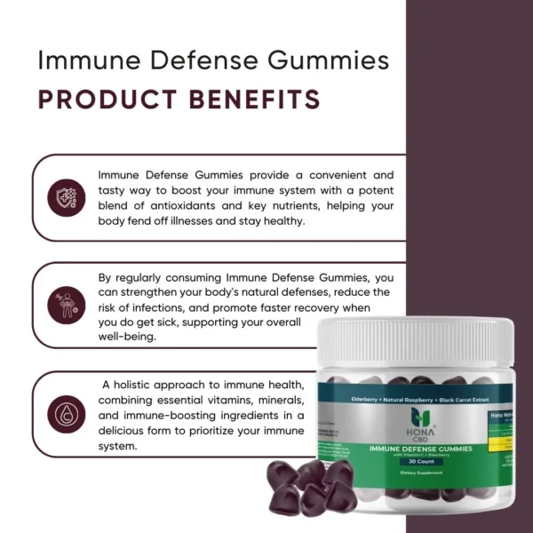Hona Cbd Immune Defense Gummies (elderberry + Vitamin C) Non Cbd Product Benefits