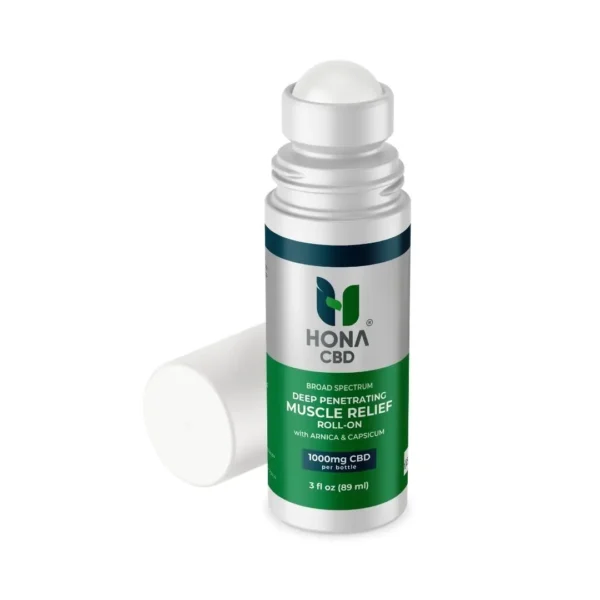 Hona Cbd Muscle Relief Roll On (arnica + Capsaicin) 1000mg Open With Lid