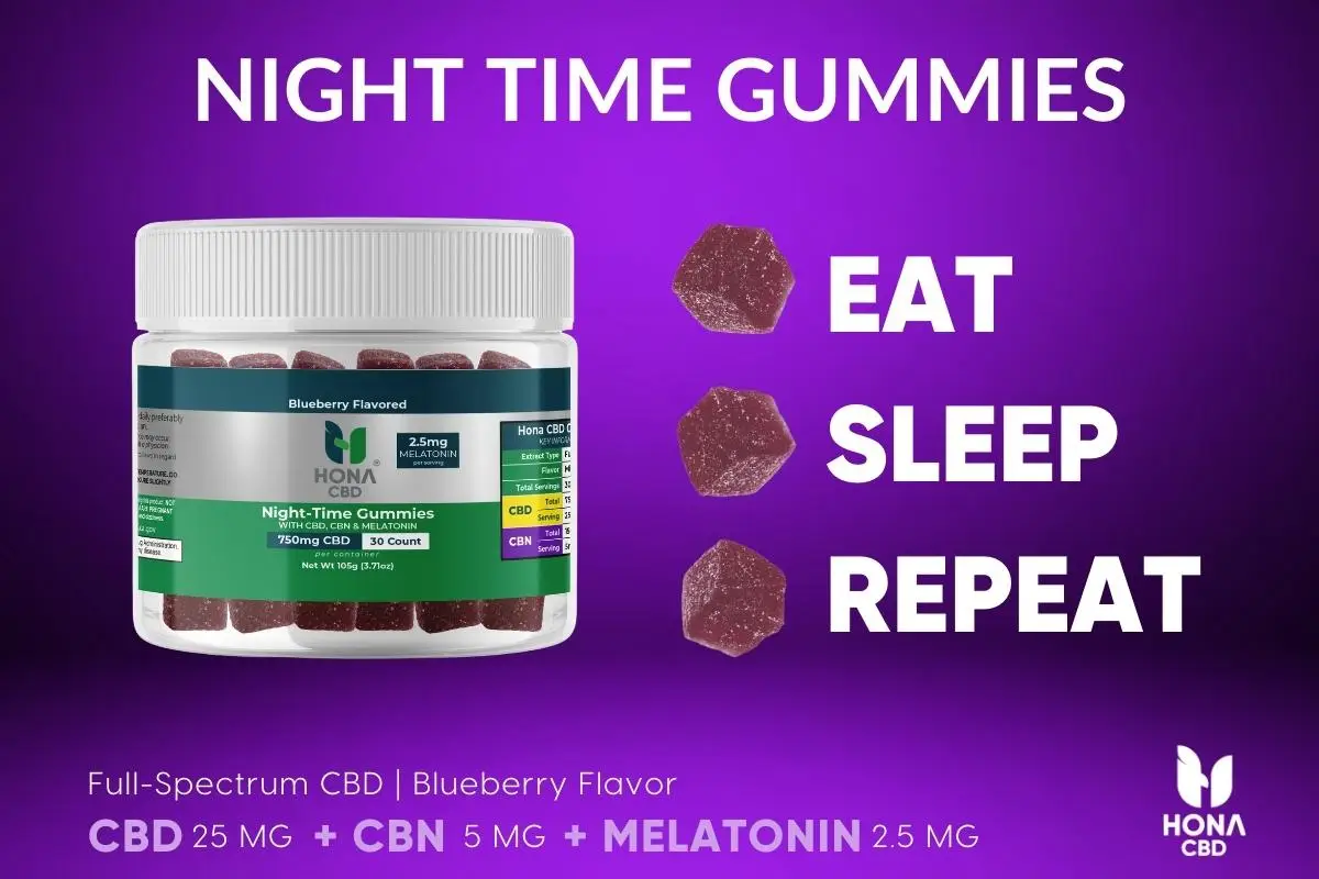 Hona CBD Night Time Gummies for Better Sleep
